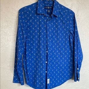 Ralph Lauren Men's Blue Nautical Print Shirt